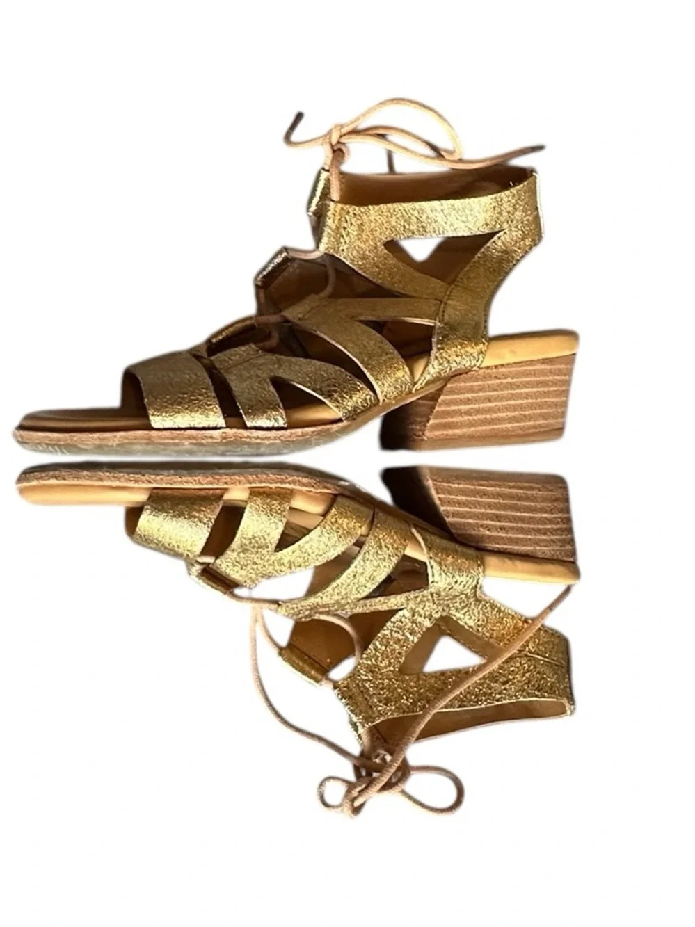 NEW Kork-Ease Gold Gladiator Sandals | Metallic Leather Comfort | Summer Travel - Picture 4 of 9